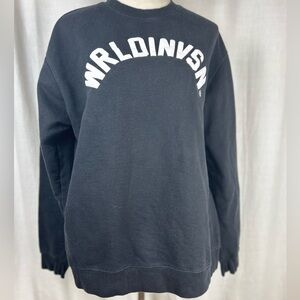 WRLDINVSN Unisex Sweatshirt Black Size Large